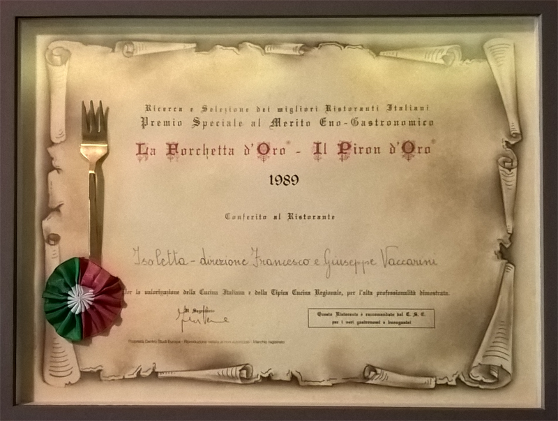 Premio Speciale al Merito Eno-Gastronomico